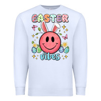 White easter vibes smiley face Premium Sweatshirt - Artiststas