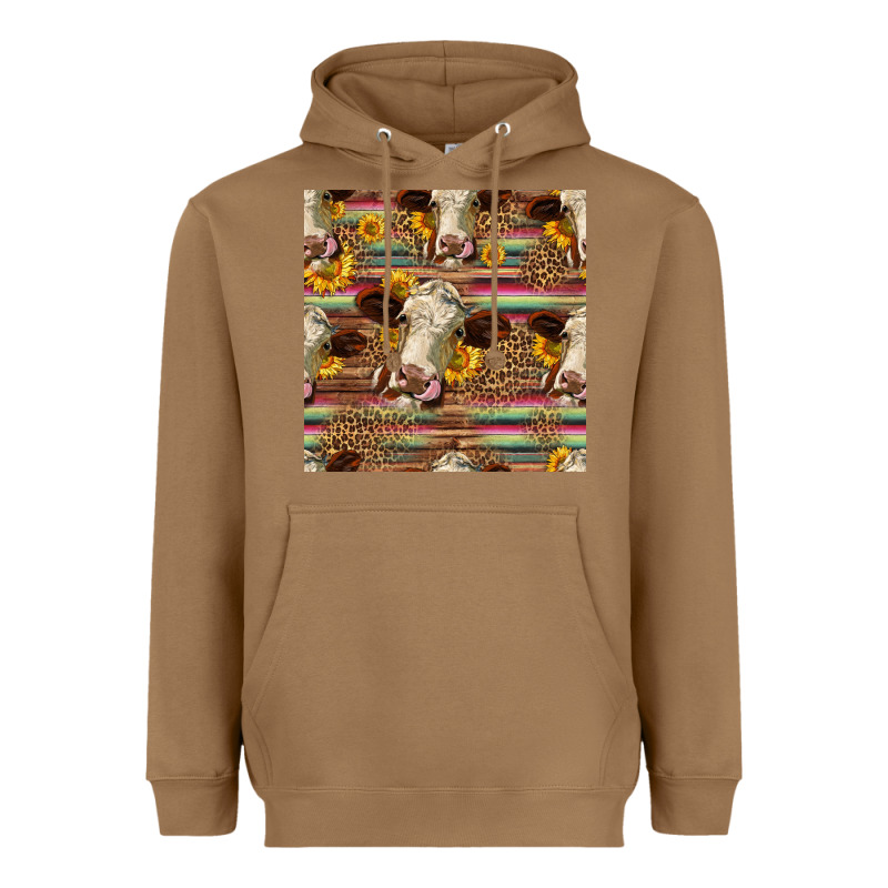 Western Hereford Cattle Seamless Pattern Heavyweight Hoodie by HRA Design Shop | Teevron