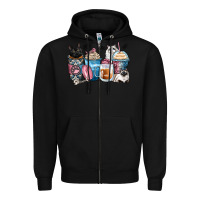 Black cat coffee cups Zipper Hoodie - Zillion Design Studio
