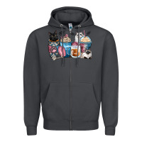 Smoke cat coffee cups Zipper Hoodie - Zillion Design Studio