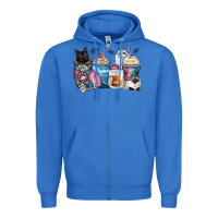 True Royal cat coffee cups Zipper Hoodie - Zillion Design Studio