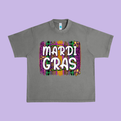 Mardi Gras Fleur De Lis Brush Stroke Urban Heavy Tee Designed By Artiststas