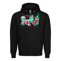 Black respiratory therapist coffee cups Zipper Hoodie - Zillion Design Studio
