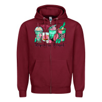 Burgundy respiratory therapist coffee cups Zipper Hoodie - Zillion Design Studio