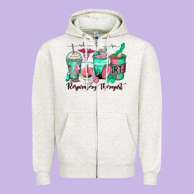 Respiratory Therapist Coffee Cups Zipper Hoodie Designed By Zillion Design Studio