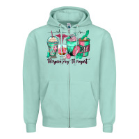 Seafoam respiratory therapist coffee cups Zipper Hoodie - Zillion Design Studio