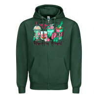 Sports Green respiratory therapist coffee cups Zipper Hoodie - Zillion Design Studio