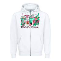 White respiratory therapist coffee cups Zipper Hoodie - Zillion Design Studio