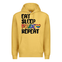 Antique Gold eat sleep pride repeat Premium Hoodie - MaliasSmallBusiness