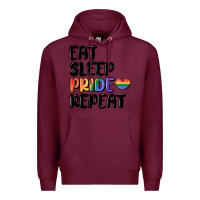 Burgundy eat sleep pride repeat Premium Hoodie - MaliasSmallBusiness