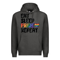 Charcoal Heather eat sleep pride repeat Premium Hoodie - MaliasSmallBusiness