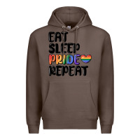 Coffee eat sleep pride repeat Premium Hoodie - MaliasSmallBusiness