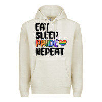 Oatmeal Heather eat sleep pride repeat Premium Hoodie - MaliasSmallBusiness