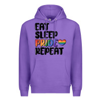 Purple eat sleep pride repeat Premium Hoodie - MaliasSmallBusiness