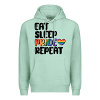 Seafoam eat sleep pride repeat Premium Hoodie - MaliasSmallBusiness