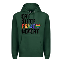 Sports Green eat sleep pride repeat Premium Hoodie - MaliasSmallBusiness