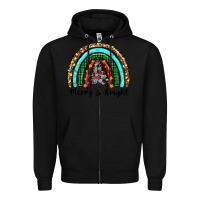 Black merry and bright rainbow christmas Zipper Hoodie - RanaPortraitStore