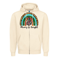 Sandshell merry and bright rainbow christmas Zipper Hoodie - RanaPortraitStore