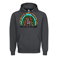Smoke merry and bright rainbow christmas Zipper Hoodie - RanaPortraitStore