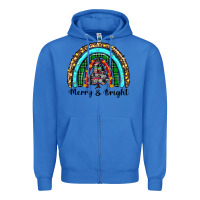 True Royal merry and bright rainbow christmas Zipper Hoodie - RanaPortraitStore