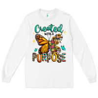 White created with a purpose Long Sleeve Tee - RanaPortraitStore