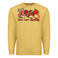 Antique Gold peace love strawberry Premium Sweatshirt - Artiststas
