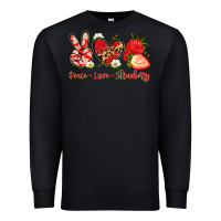 Black peace love strawberry Premium Sweatshirt - Artiststas