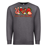 Charcoal Heather peace love strawberry Premium Sweatshirt - Artiststas