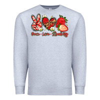 Heather Grey peace love strawberry Premium Sweatshirt - Artiststas