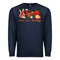 Navy peace love strawberry Premium Sweatshirt - Artiststas