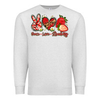 Oatmeal Heather peace love strawberry Premium Sweatshirt - Artiststas