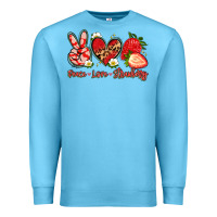 Ocean Blue peace love strawberry Premium Sweatshirt - Artiststas