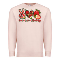 Pale Pink peace love strawberry Premium Sweatshirt - Artiststas