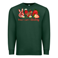 Sports Green peace love strawberry Premium Sweatshirt - Artiststas