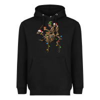 Black Christmas deer and skeletons Heavyweight Hoodie - FaDigitalArtStudio