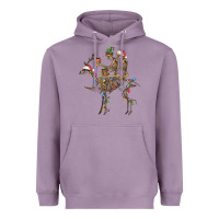 Lavender Christmas deer and skeletons Heavyweight Hoodie - FaDigitalArtStudio