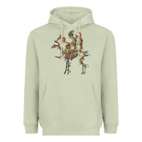 Matcha Christmas deer and skeletons Heavyweight Hoodie - FaDigitalArtStudio