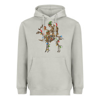 Moon Dust Christmas deer and skeletons Heavyweight Hoodie - FaDigitalArtStudio