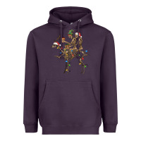 Plum Christmas deer and skeletons Heavyweight Hoodie - FaDigitalArtStudio