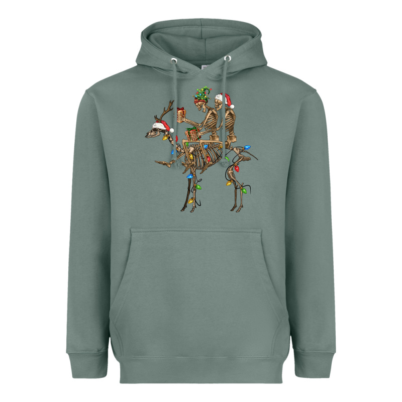 Christmas Deer And Skeletons Heavyweight Hoodie by FaDigitalArtStudio | Teevron