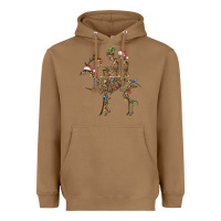 Toasted Coconut Christmas deer and skeletons Heavyweight Hoodie - FaDigitalArtStudio