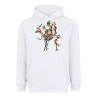 White Christmas deer and skeletons Heavyweight Hoodie - FaDigitalArtStudio