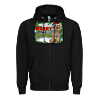 Black merry and bright cockapoo Zipper Hoodie - RanaPortraitStore