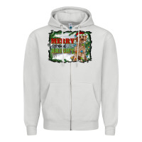 Dove Grey merry and bright cockapoo Zipper Hoodie - RanaPortraitStore