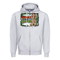 Heather Grey merry and bright cockapoo Zipper Hoodie - RanaPortraitStore