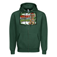 Sports Green merry and bright cockapoo Zipper Hoodie - RanaPortraitStore