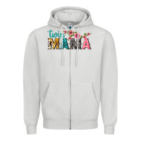 Dove Grey twin mama with flowers Zipper Hoodie - texasbilliewilder