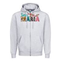 Heather Grey twin mama with flowers Zipper Hoodie - texasbilliewilder