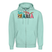 Seafoam twin mama with flowers Zipper Hoodie - texasbilliewilder
