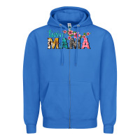 True Royal twin mama with flowers Zipper Hoodie - texasbilliewilder